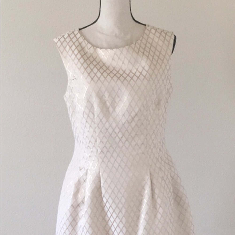 White House Black Market Gold/Cream Dress